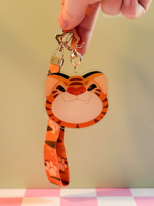 🐅 Tiger Schlüsselband mit Acrylanhänger 🐅