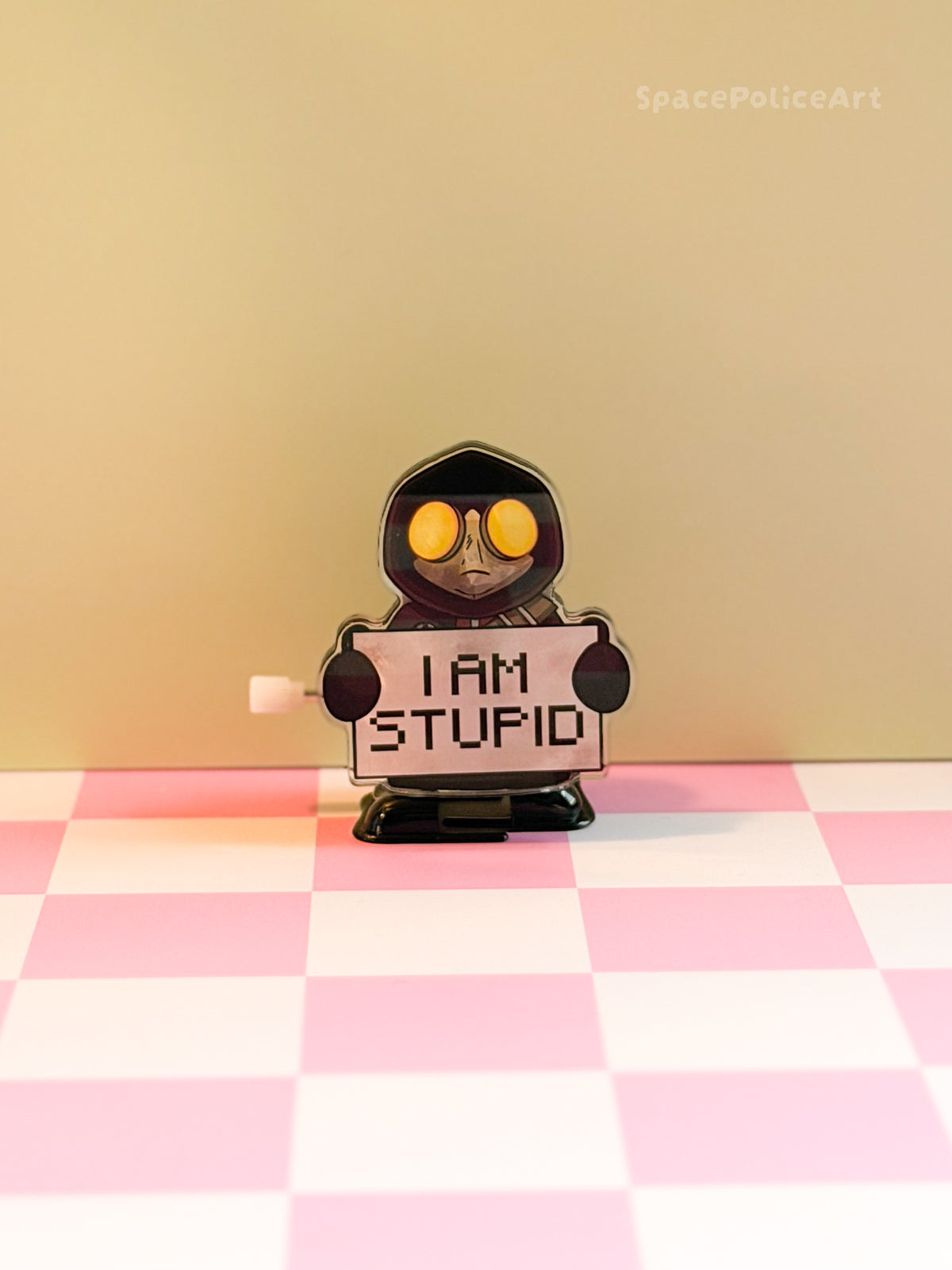 Laufender Mimesis Roboter mit Schild