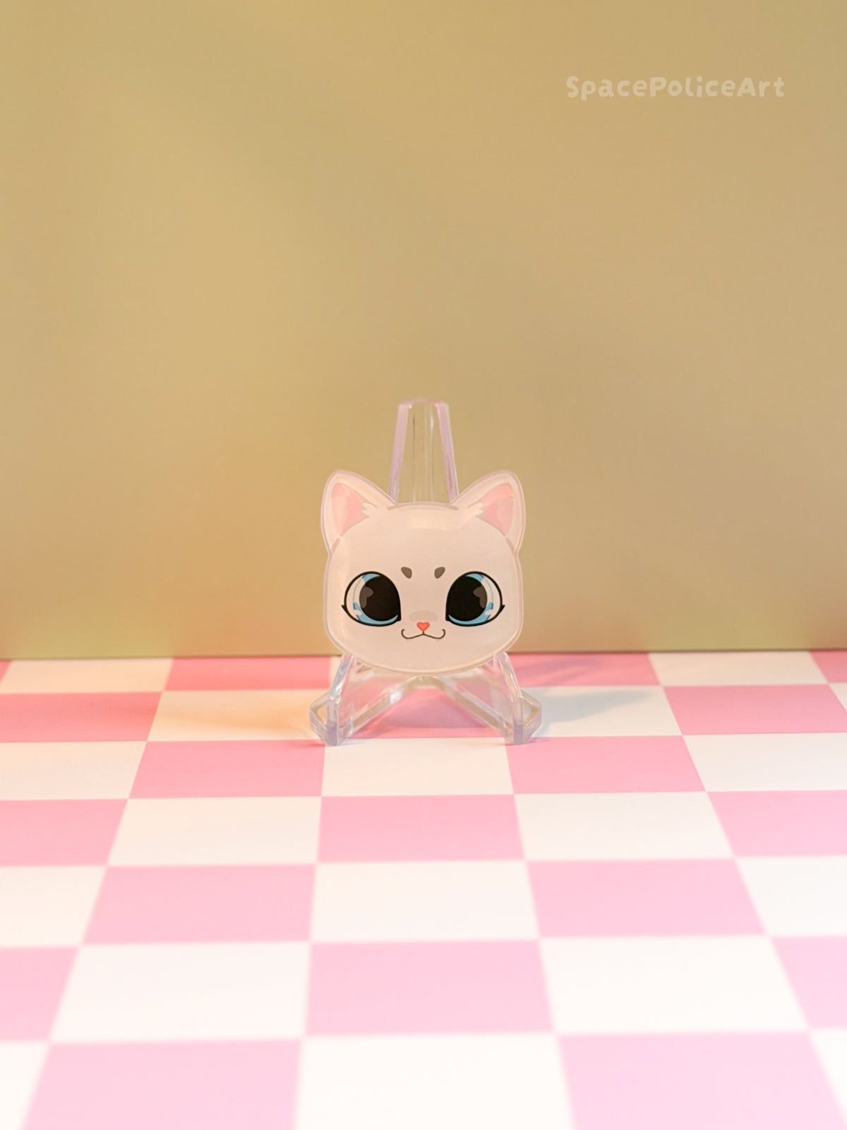 Magnet Clip Weiße Katze mit blauen Augen