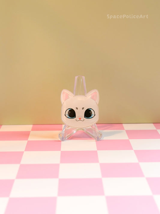 Magnet Clip Weiße Katze mit blauen Augen