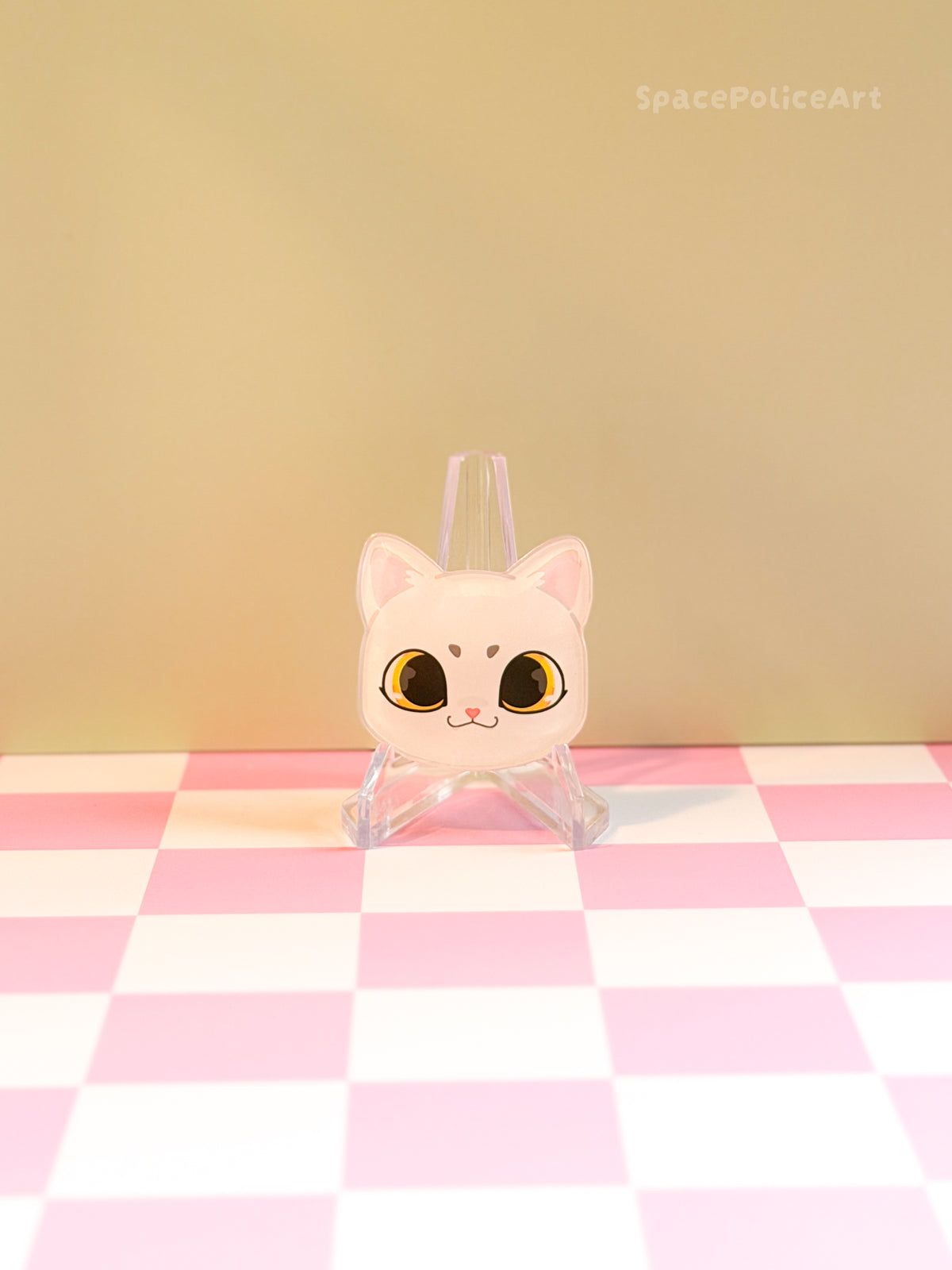 Magnet Clip Weiße Katze mit gelben Augen