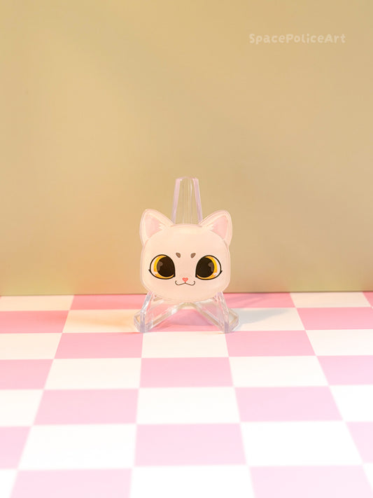 Magnet Clip Weiße Katze mit gelben Augen