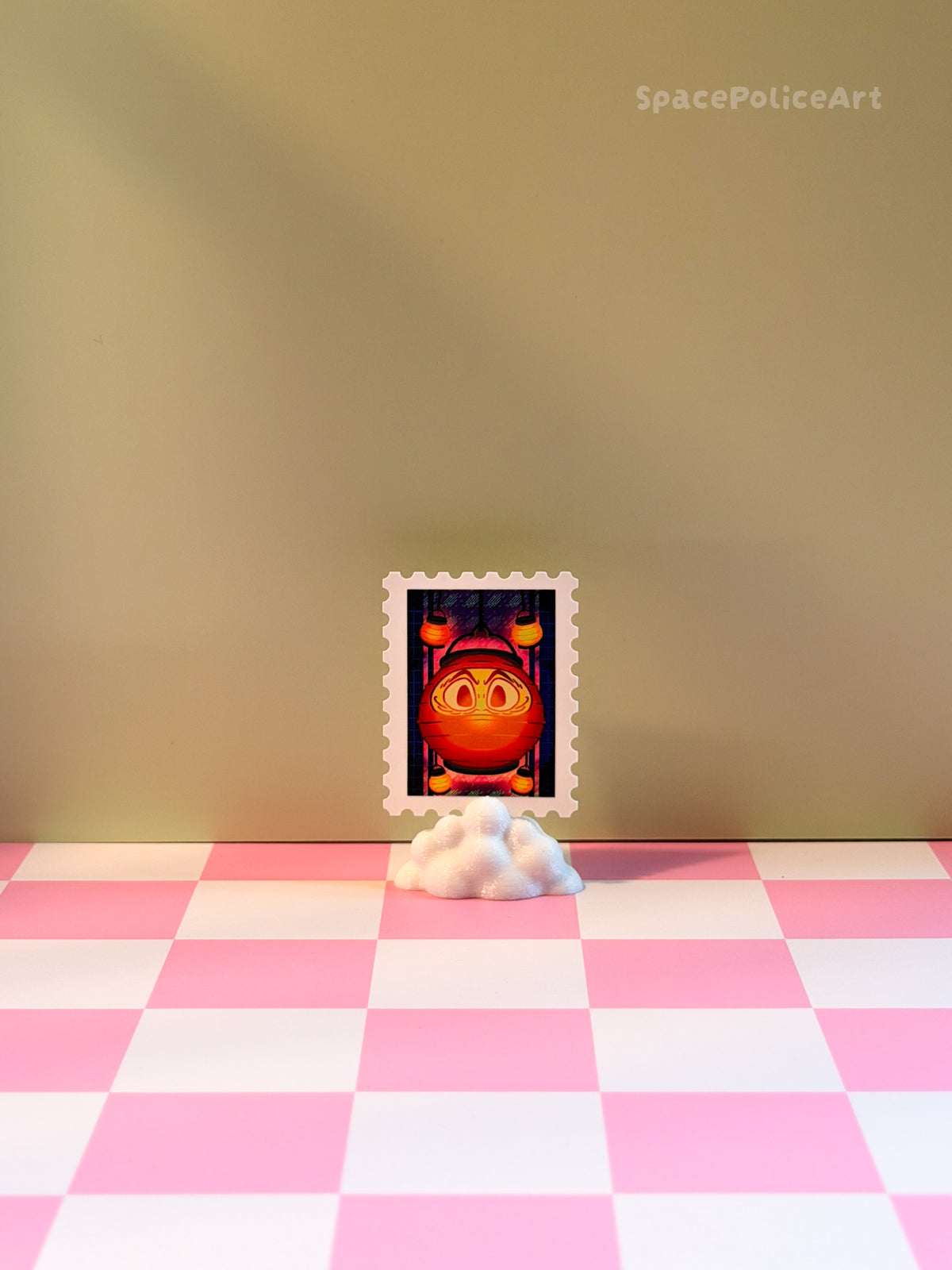 Briefmarke Daruma Laterne