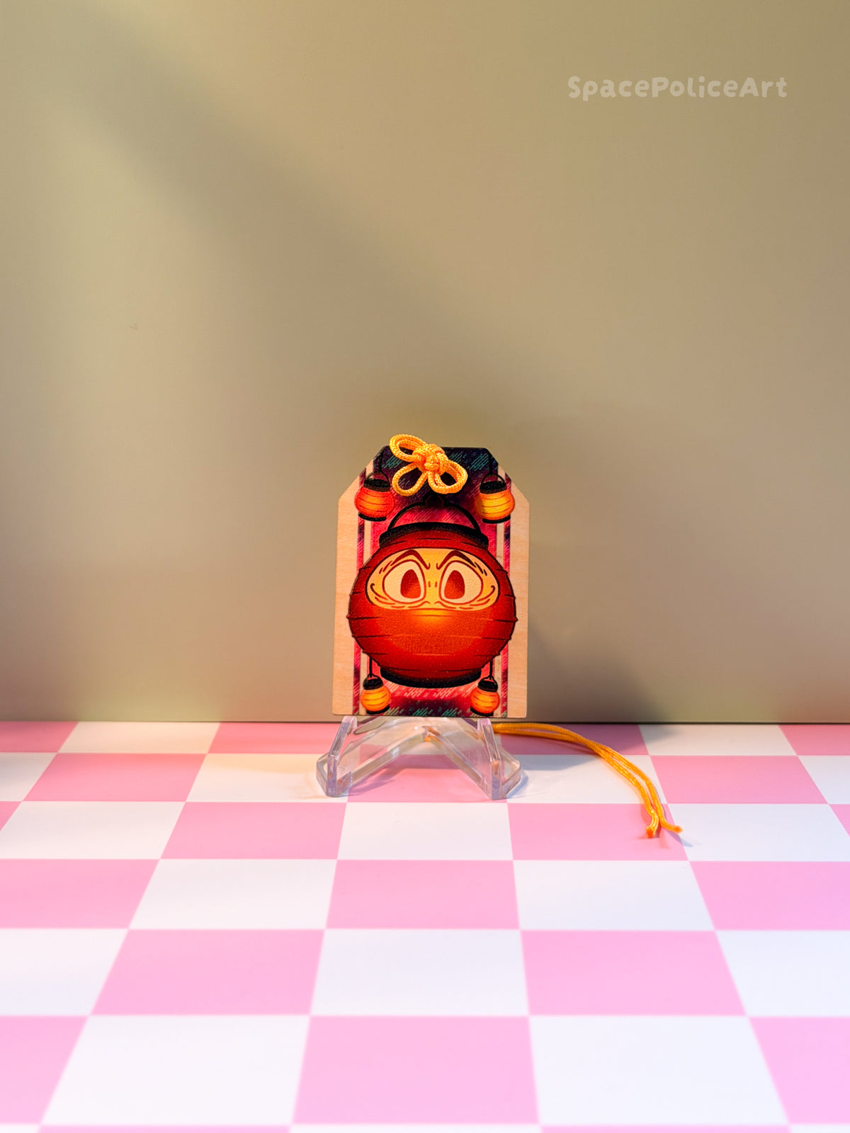 Omamori 🏮Daruma Laterne🏮 Holzanhänger